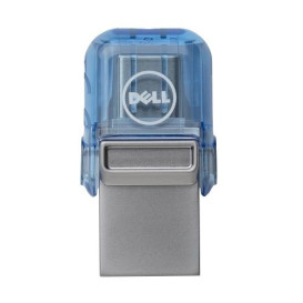 Pendrive Dell 128 GB USB A/C Combo AB135396 - Kolor srebrny/Niebieski/100|15 MBps/USB-C 3.2 Gen 1|USB 3.2 Gen 1